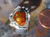 New Sterling Silver and Fire Agate Gem ring size 5 2/3