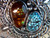 Sterling Silver  Fire Agate Spiderweb Turquoise Pendant Navajo Lorenzo James