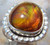 New Sterling Silver and Fire Agate Gem ring size  5 2/3         ape91