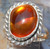 New Sterling Silver and Fire Agate Gem ring size  5 2/3         ape114