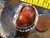 New Sterling Silver and Fire Agate Gem ring size  10 1/2       D49