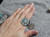 New Ladies Sterling Silver Turquoise Ring  by Zuni Artist Delores Peina Size 7