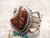 New Fire Agate Sterling Silver Unisex  Ring by Navajo Russell Sam Size 9 1/4