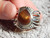 New Fire Agate Sterling Silver Unisex  Ring by Navajo Russell Sam Size 13