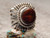 New Fire Agate Sterling Silver Unisex  Ring by Navajo Russell Sam Size 6 1/4