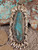 New Bisbee Turquoise  Sterling Silver Repoussé Pendant Navajo Geraldine James