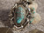 Bisbee Turquoise Sterling Silver Repoussé Pendant By Navajo Geraldine James