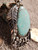 Bisbee Turquoise Sterling Silver Feather Pendant  Navajo Geraldine James