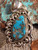 Bisbee Turquoise  Sterling Silver Repoussé Pendant By Navajo Geraldine James