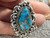 Bisbee Turquoise  Sterling Silver Repoussé Pendant By Navajo Geraldine James