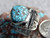 Mens Sterling Silver Spiderweb  Turquoise  Ring Navajo Geraldine James Size 9