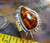 Sterling Silver and Slaughter Camp AZ Fire Agate Gem ring    D81