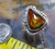 Sterling Silver and Slaughter Camp AZ Fire Agate Gem ring         D83