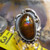 Sterling Silver and Aguascalientes, Mexico Fire Agate Gem ring         D 84