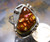 New Sterling Silver and Aguascalientes, Mexico Fire Agate Gem ring  size 9   D87 