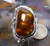 Sterling Silver and Slaughter Camp AZ Fire Agate Gem ring  sz 9 1/2  D100