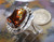 New Sterling Silver and Deer Creek AZ Fire Agate Gem ring  sz  6 3/4   D107