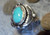 New Mens Sterling Silver  Turquoise Ring By Navajo Patrick Yazzie Size 9 1/4