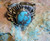 Bisbee Blue Turquoise Sterling Silver Unisex Ring Navajo Russell Sam Size 7 1/2