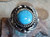 Mens Sterling Silver  Turquoise Ring By Navajo Patrick Yazzie Size 9 1/4 New