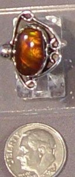  Sterling Silver 5.64 carat Fire Agate Gemstone Ring size 5 New Jewelry