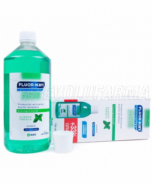 Fluor kin colutorio. envase 500 mL. + 250 mL. gratis Fluor kin colutorio. envase 500 mL. + 250 mL. gratis