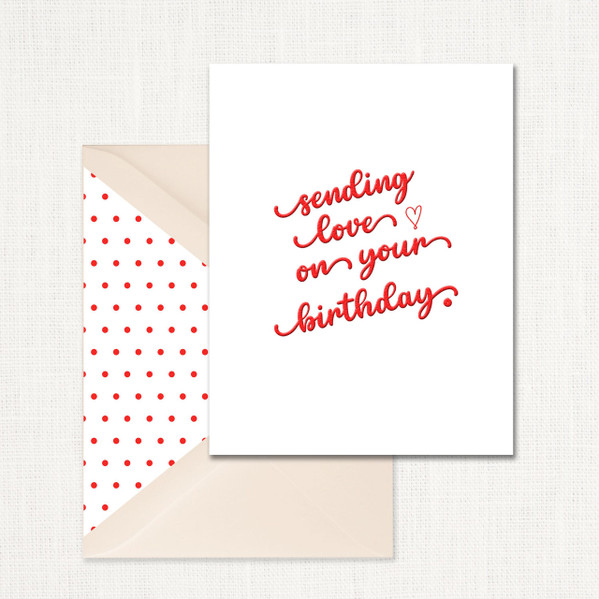 Sending Love on Your Birthday Greeting Card