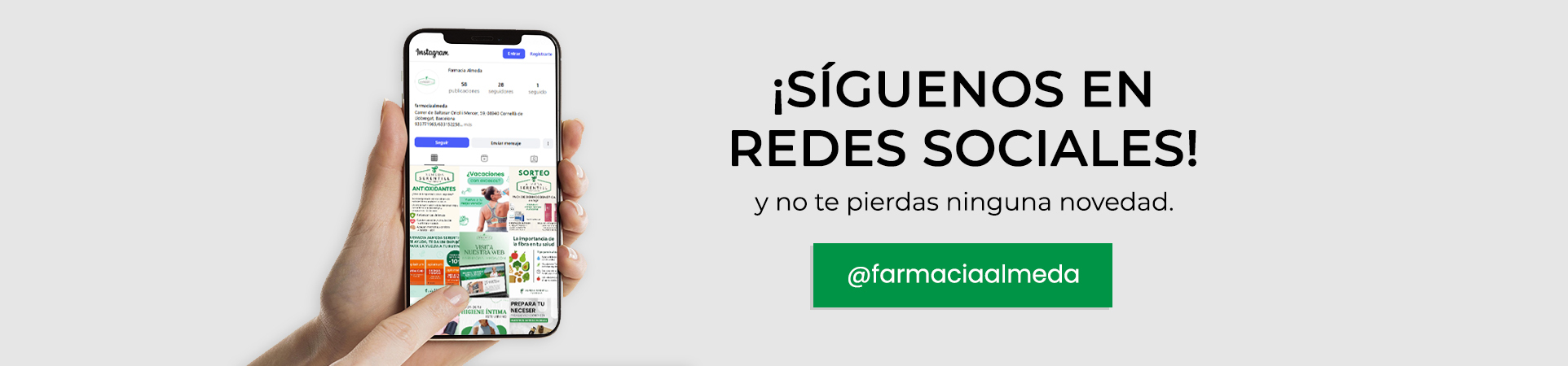Síguenos en redes sociales en Farmacia Serentill