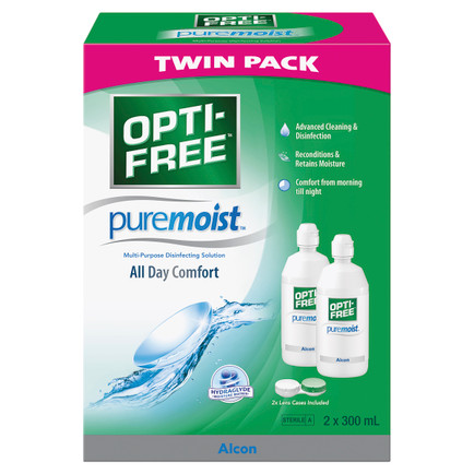 Opti-Free PureMoist Multi-Purpose Solution Twin Pack - Front Opti-Free PureMoist Multi-Purpose Solution Twin Pack - Front