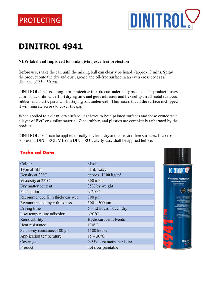 3 X Dinitrol 4941 Unterbodenschutz Stark Korrosiv 500 Ml