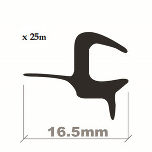WINDSCREEN EDGE TRIM BLACK 16.5mm x 25M ROLL (4-5mm) WINDSCREEN EDGE TRIM BLACK 16.5mm x 25M ROLL (4-5mm)