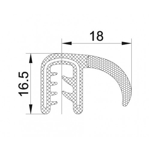 EDGE TRIM PANEL with FLAP (BLACK) 50M ROLL (panel 2-3mm)