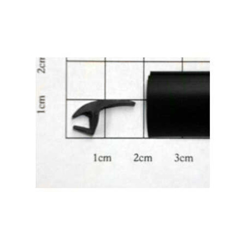 WINDSCREEN EDGE TRIM BLACK 20mm x 23M ROLL (4-5mm glass channel with adhesive) 'ProFlexx' PVC (soft)