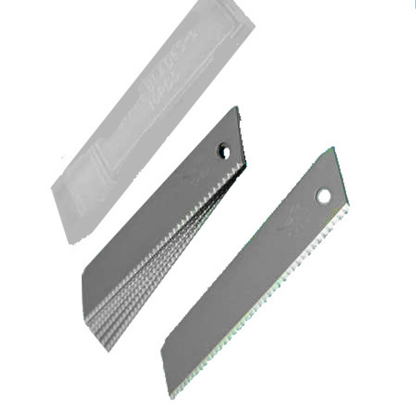 10 x SHARK SERRATED SOLID BLADES HEAVY DUTY (0.6 x18mm) IN DISPENSER CRAFT TRIM