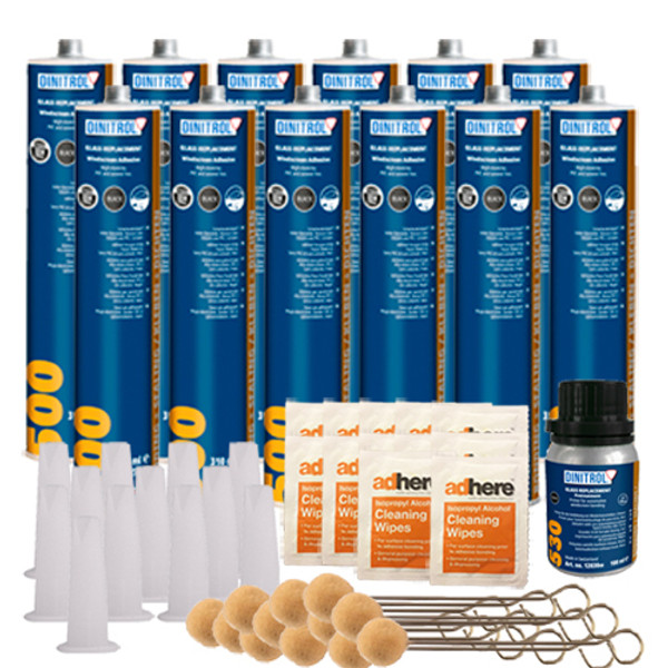 12 X DINITROL 500 POLYURETHANE KIT 310ml TUBE WITH WIPES (12 tubes/12 wipes)