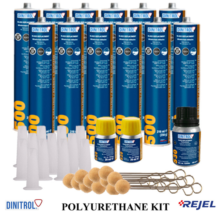 12 x DINITROL 500 WINDSCREEN FITTING KIT BONDING ADHESIVE GLUE SEALANT GLASS OEM