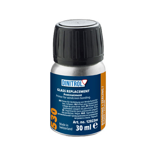 DINITROL 530 WINDSCREEN FITTING BONDING ADHESIVE GLUE 30ml BLACK PRIMER GLASS