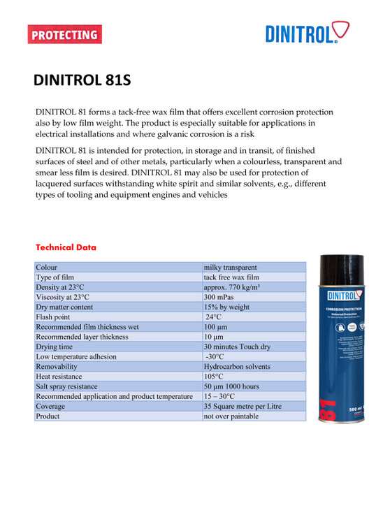 DINITROL 81 CLEAR RODENT PROTECTION WAX 500ml Aerosol