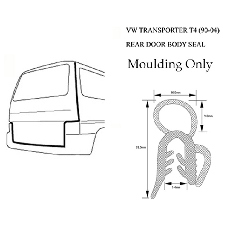 VW TRANSPORTER T4 (90-04) BODY REAR DOOR SEAL FOR TAILGATE & 2 DOOR