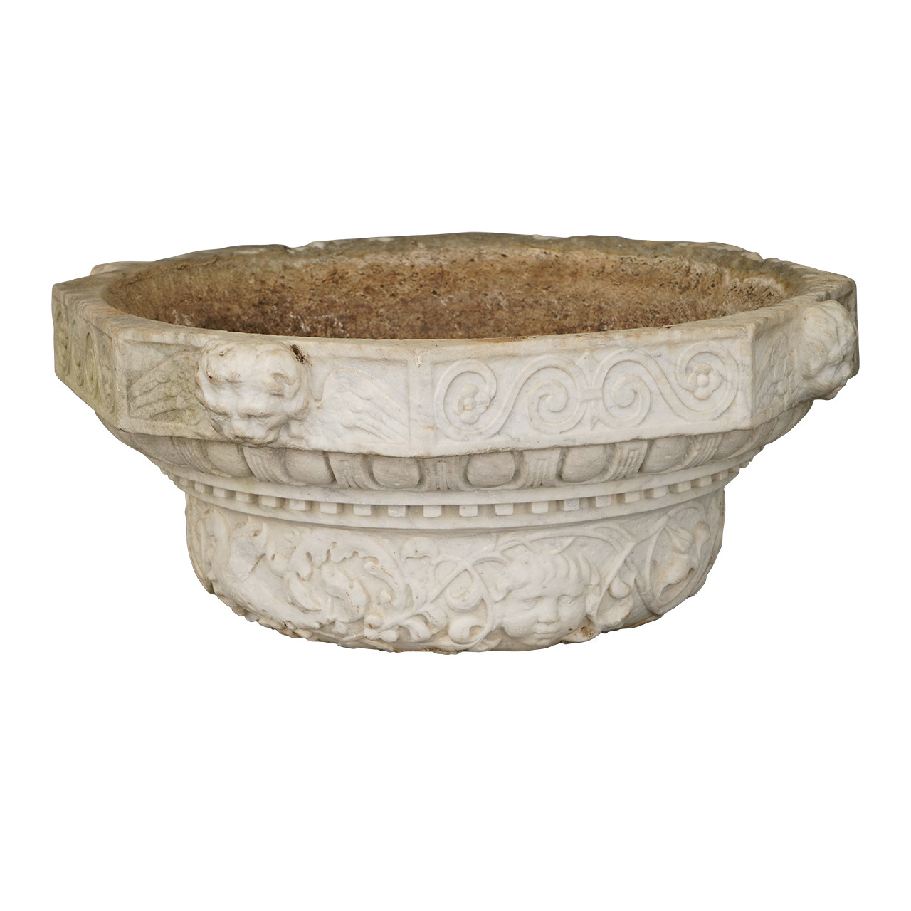 Carved Marble Garden Urn, 19th c.