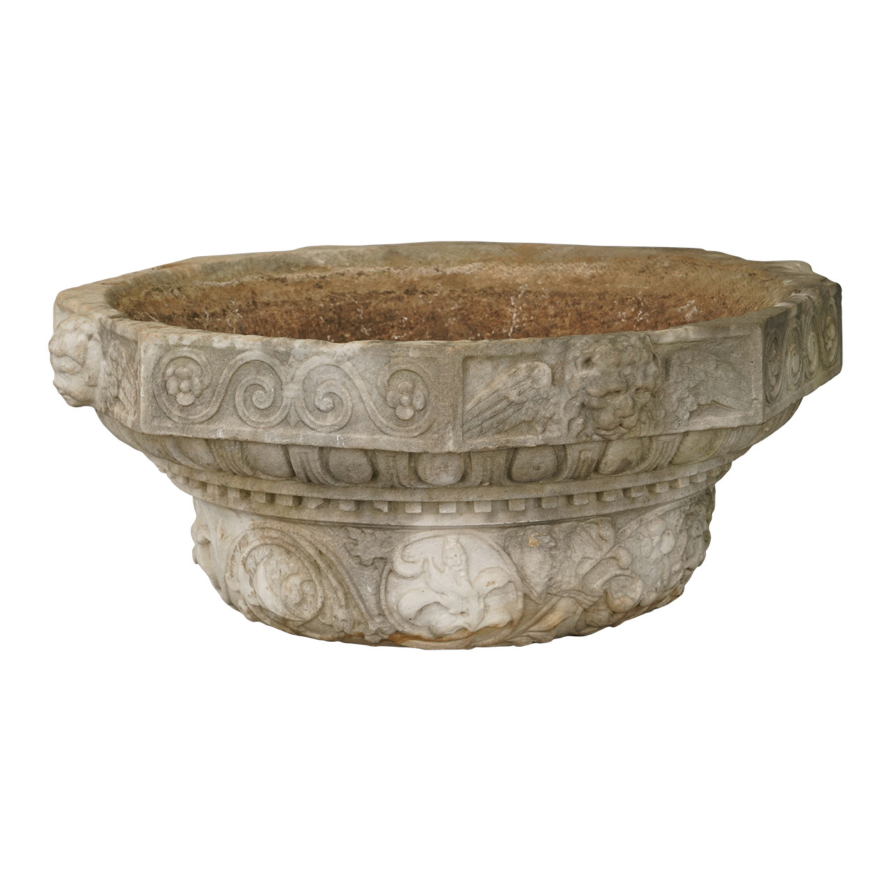 Carved Marble Garden Urn, 19th c.