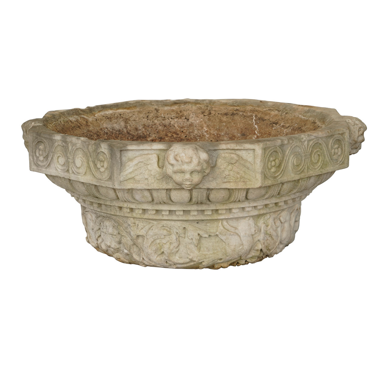 Carved Marble Garden Urn, 19th c.