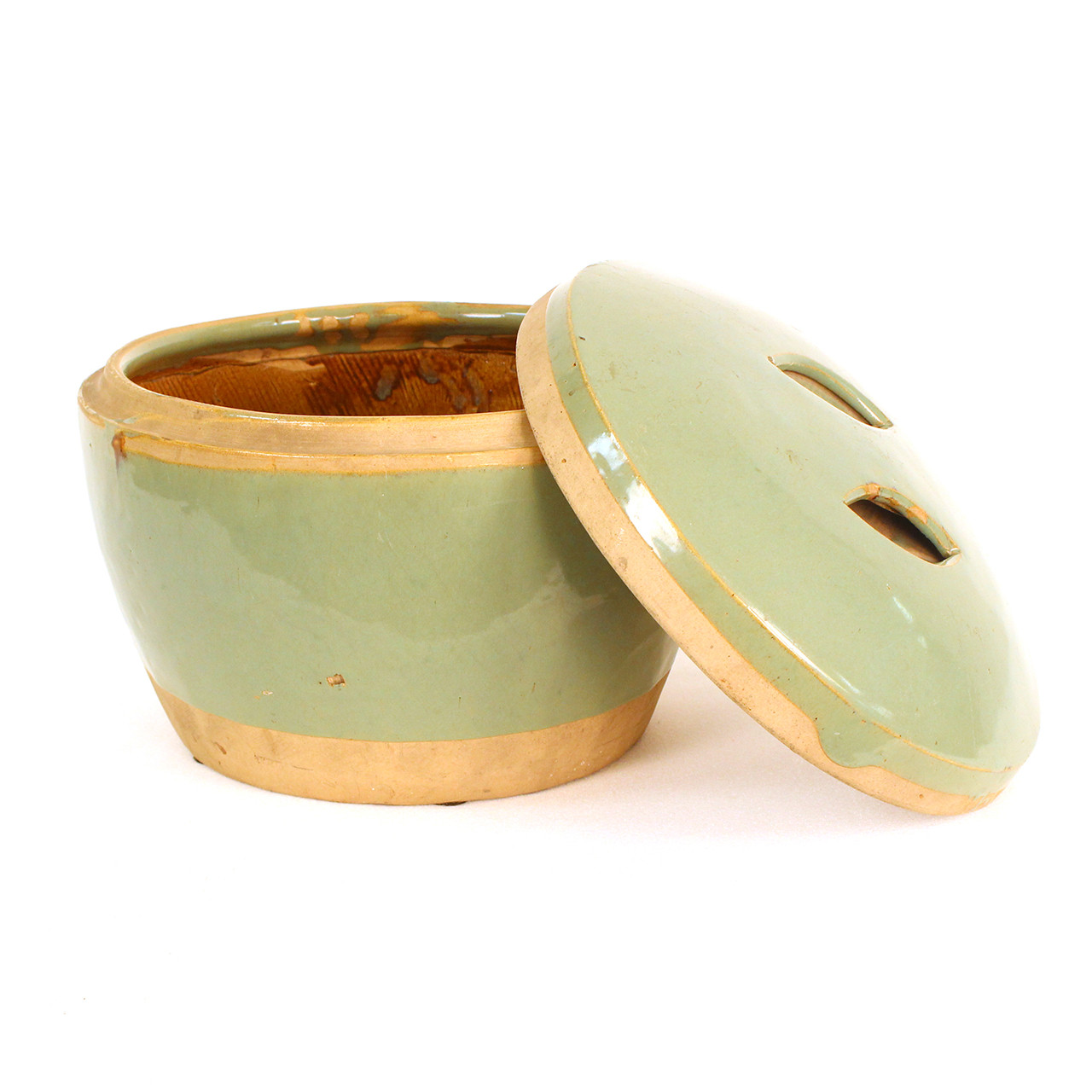 Vintage Celadon Bowl with Lid - Large #5
