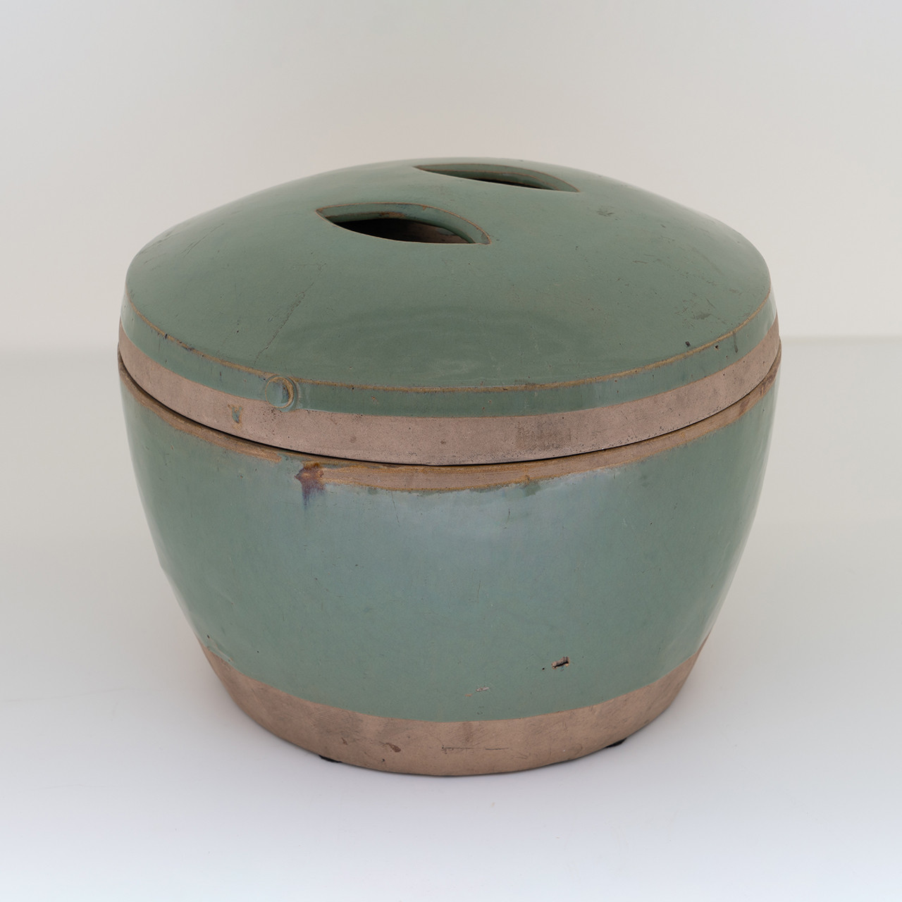 Vintage Celadon Bowl with Lid - Large #5