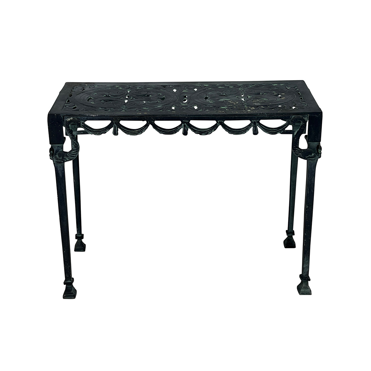 Neoclassical Outdoor Metal Console Table, Vintage #1