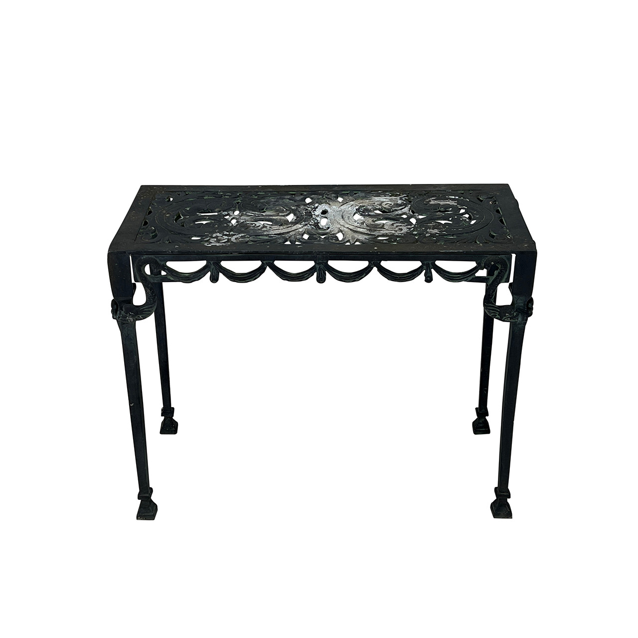 Neoclassical Outdoor Metal Console Table, Vintage #2