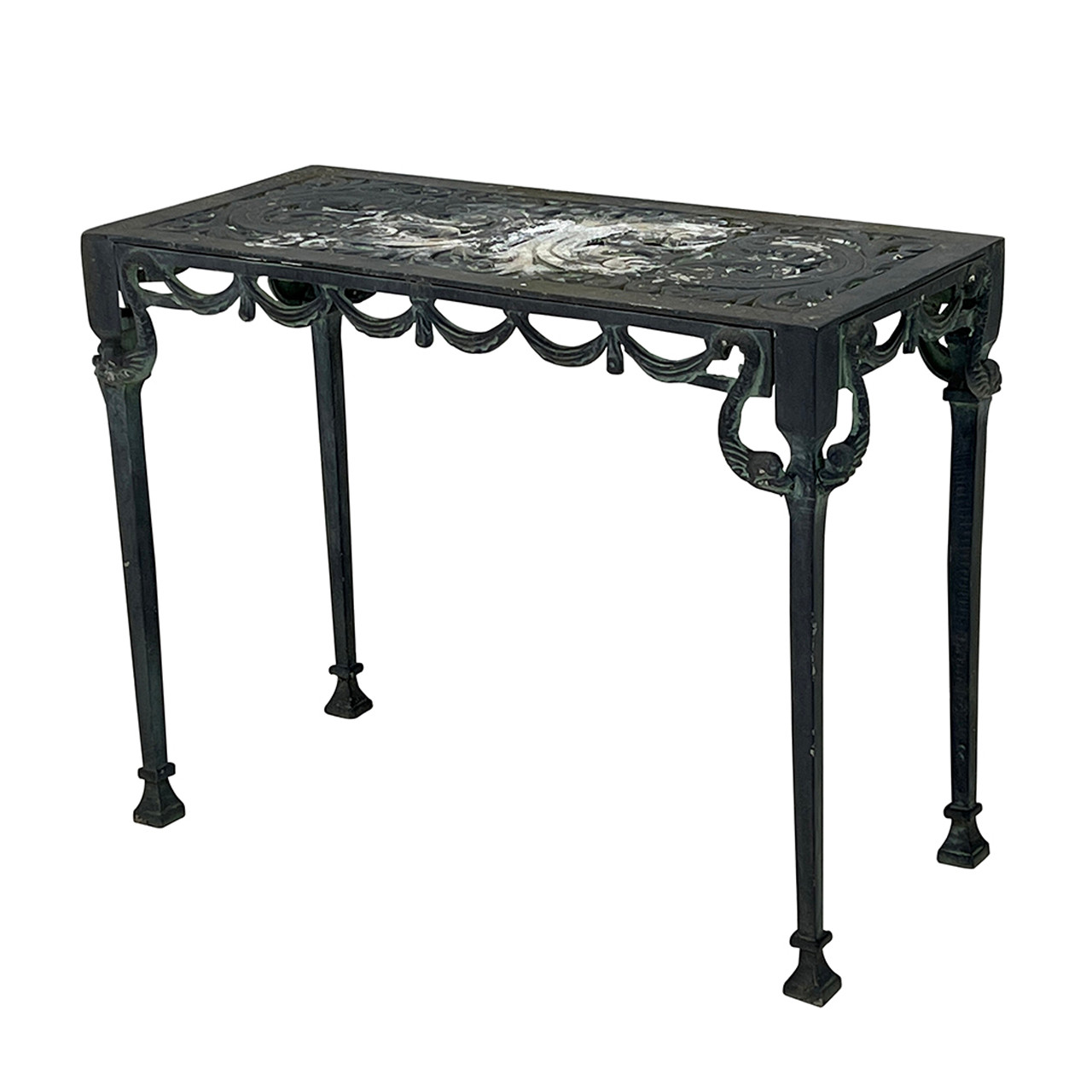 Neoclassical Outdoor Metal Console Table, Vintage #2