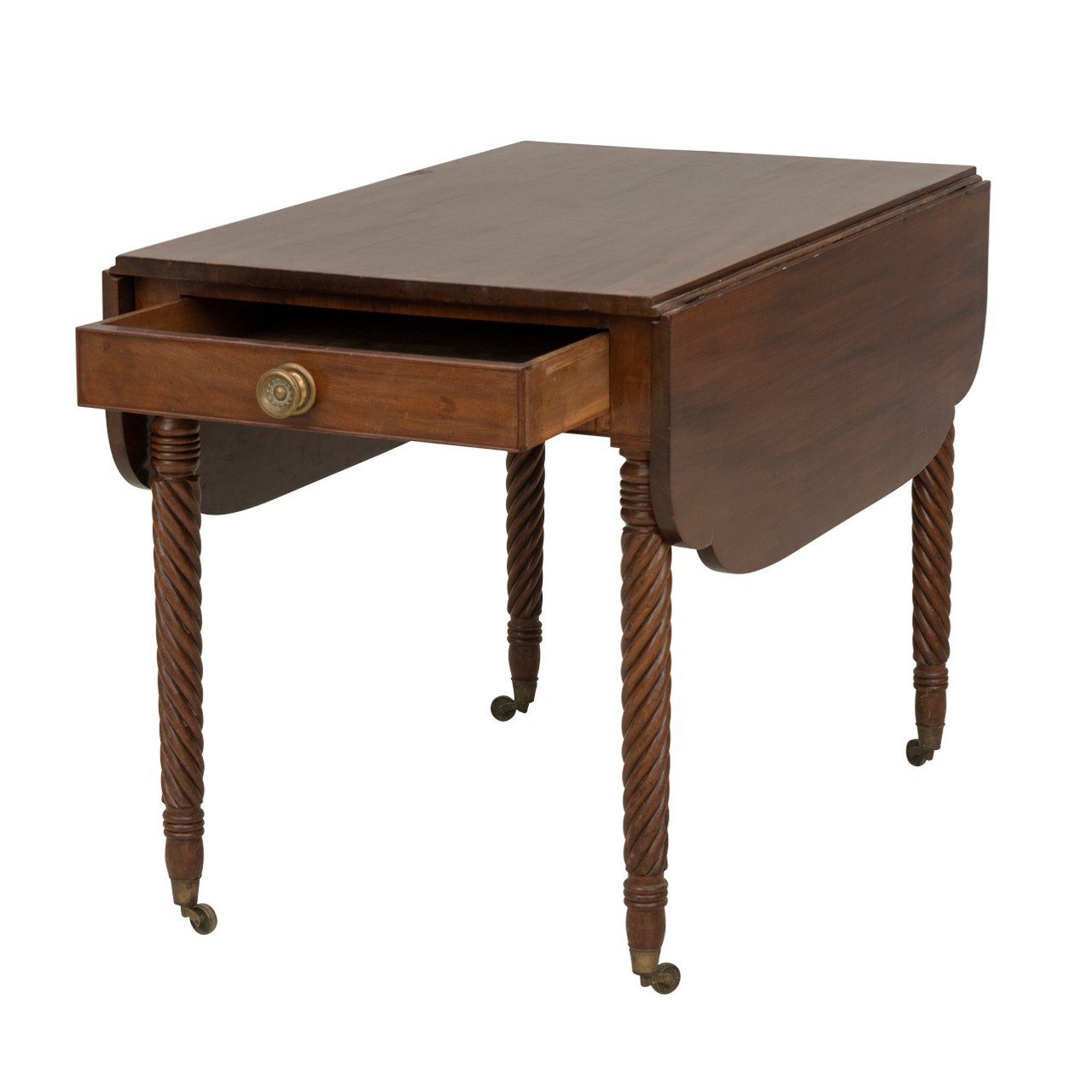 Antique Drop Leaf Table w/ Barley Twist Legs