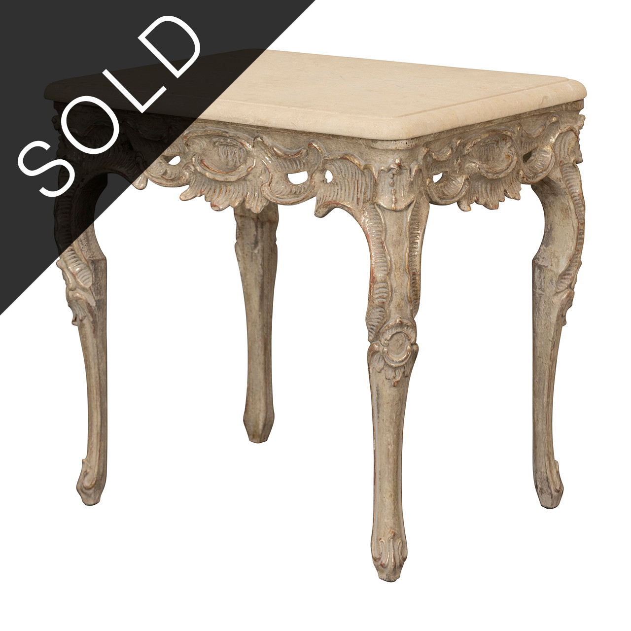 Rocaille Side Table by Dennis & Leen w/ Pietra Stone Top