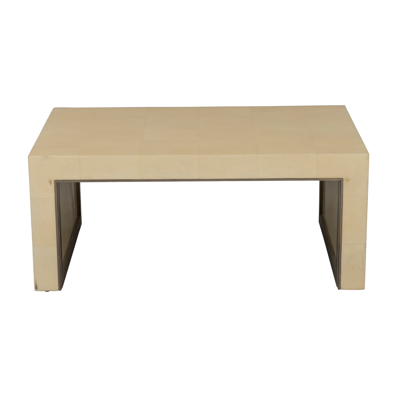 Parchment and White Bronze Cocktail Table by Lorin Marsh